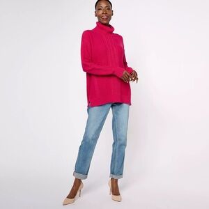 Isaac Mizrahi Live! Cable Stitch Turtleneck Sweater